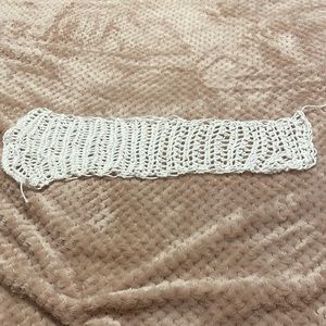 Hand-crocheted white scarf